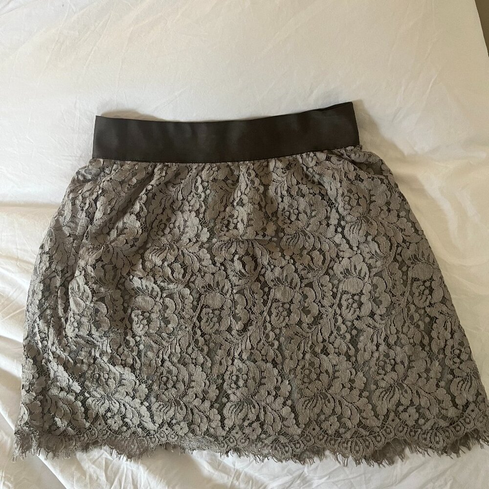 J Crew Lace Mini Skirt - Grey Size 0